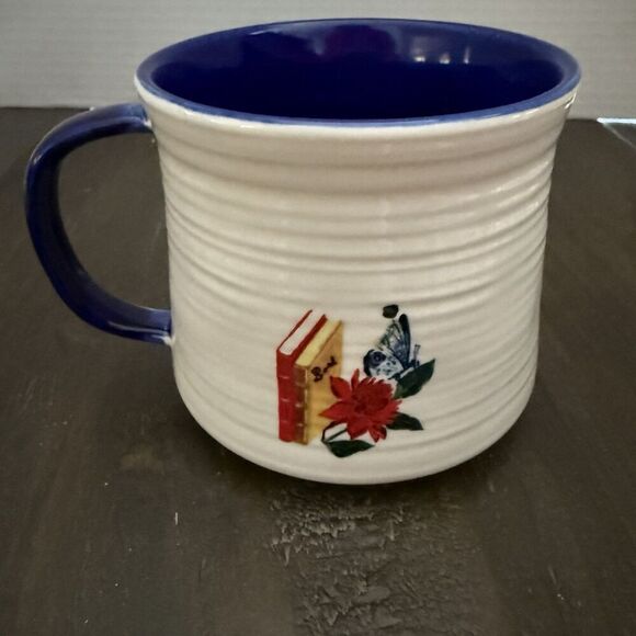 Nathalie Lete Anthropologie Monogram Letter "A" Coffee Mug Floral Initial 12oz - Picture 4 of 5